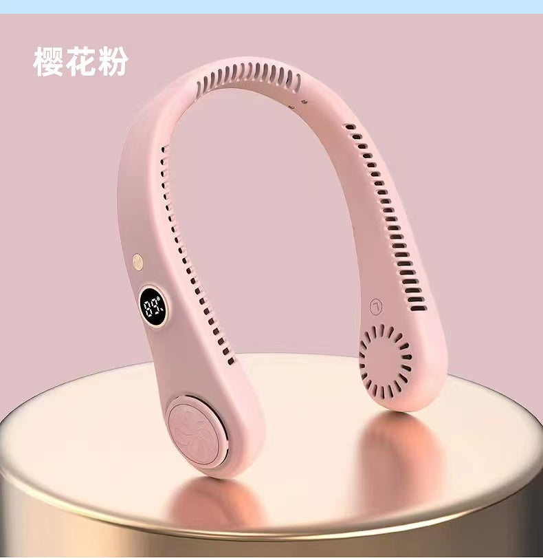 Neck-hanging fan
